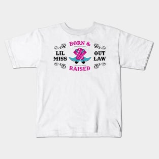 Lil Miss Outlaw Born & Raised Cowgirl Boots Kids T-Shirt